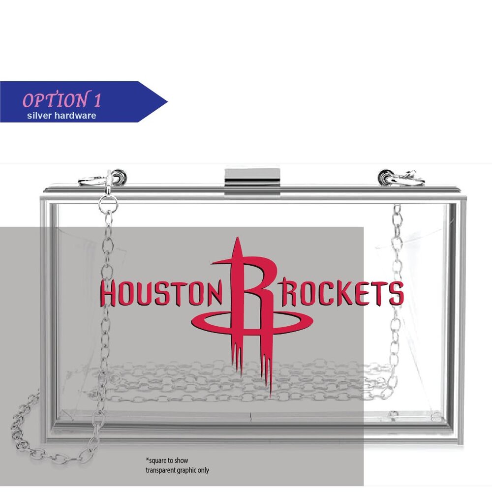 Houston Rockets Clear Acrylic Clutch